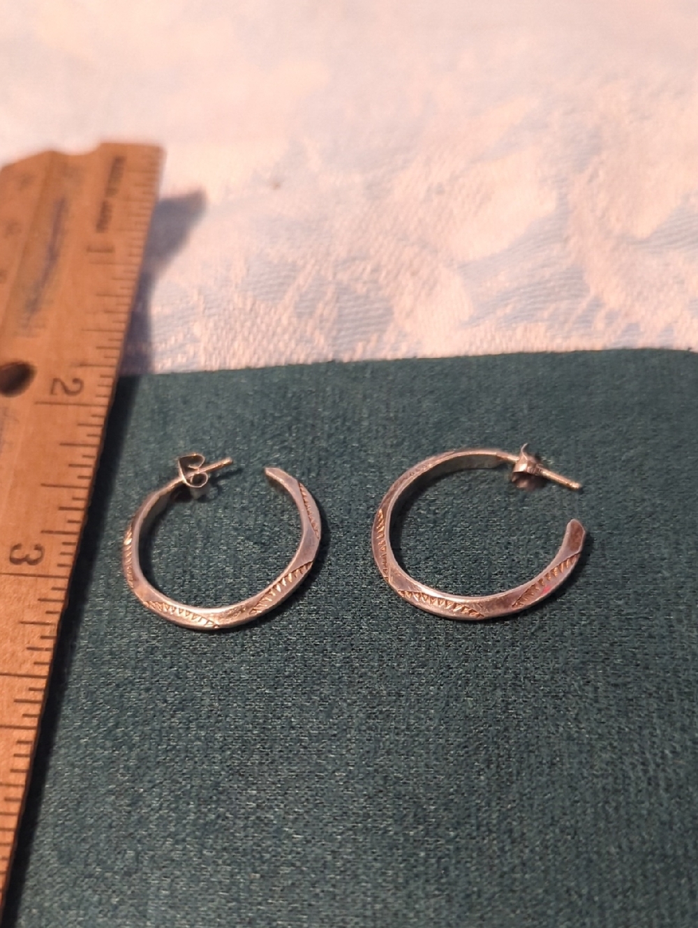 Sterling Silver South Western Hoop Earrings